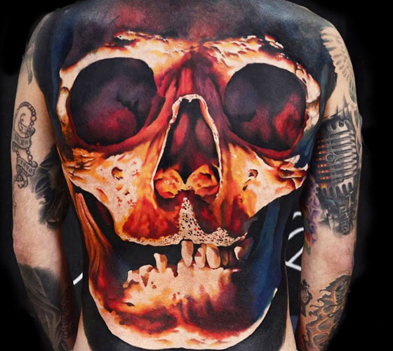 Tattoo uploaded by Mstar Ink • Bull skull back piece WIP • Tattoodo
